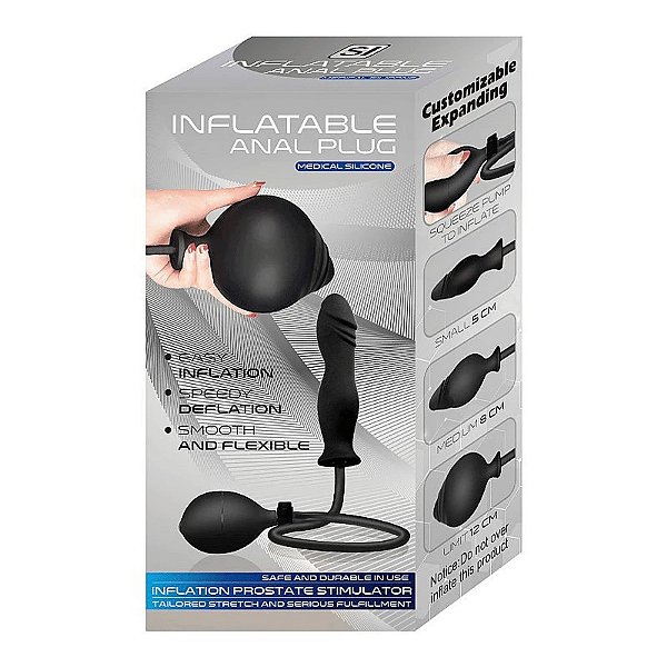 Plug anal de silicone inflável