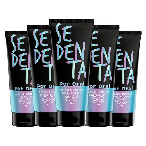 Kit Sedenta Por Oral Algodão Doce 50g Gel Vibrante Comestível com Glitter Pepper Blend