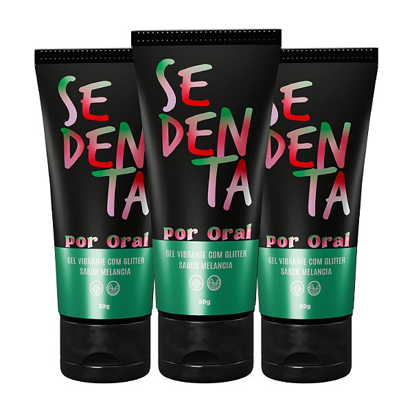 Kit Sedenta Por Oral Melancia 50g Gel Vibrante Comestível com Glitter Pepper Blend