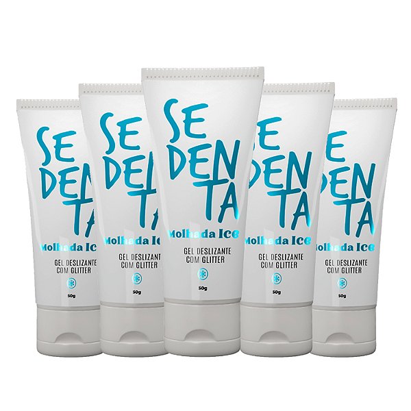 kit Sedenta Molhada Ice 50g Gel Deslizante Com Glitter Eucalipto Pepper Blend