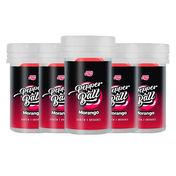 Kit Pepper Ball Beijável Morango 2un Bolinha Explosiva Comestível Pepper Blend