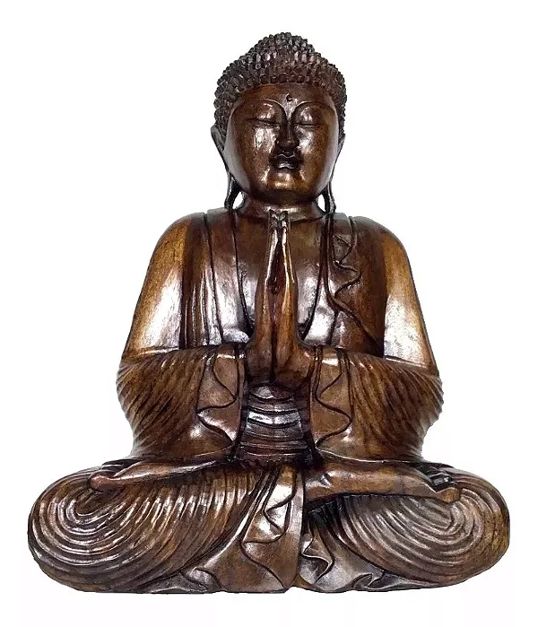 Estátua Buda Decorativo Madeira
