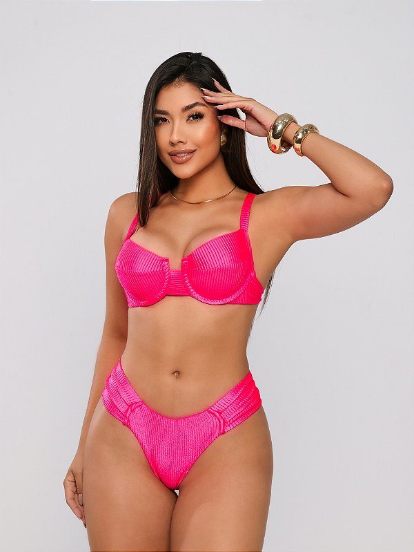 Borboleta Canelado Rosa Neon