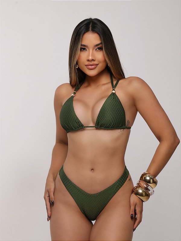 Biquini Pérola Verde Militar