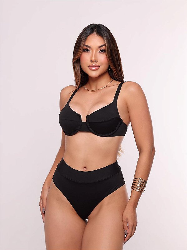 Básico Hot Pants Tradicional Preto