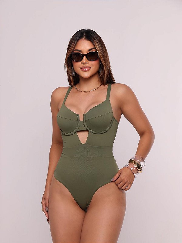 Básico Maiô Maresia Fio duplo Verde Militar