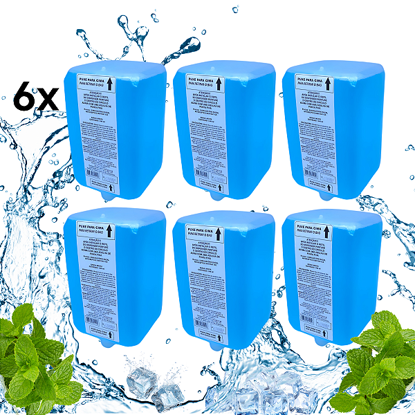 Kit 06 Enxaguantes Bucal Machfloss Menta Ice Refil 1240ml
