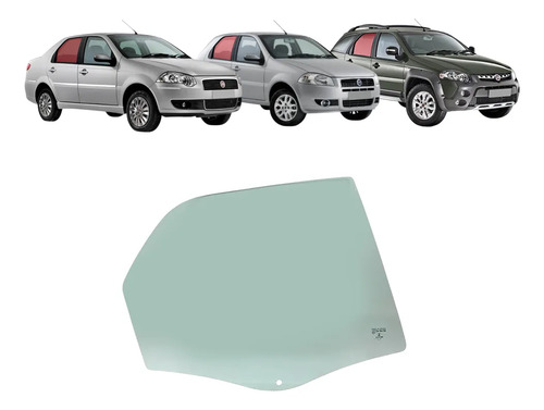 PALIO 4 PTA VIDRO PTA TRAS LD VERDE SK