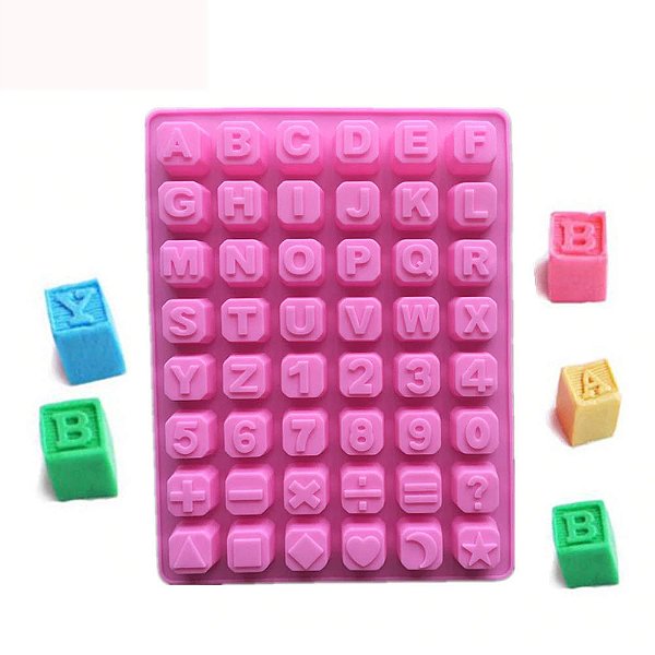 Molde de Silicone Atacado Alfabeto Letra Número Chocolate Sabonete