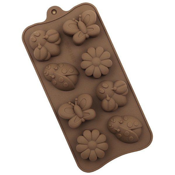 Molde de Silicone Atacado Insetos Joaninha Flor Borboleta Abelha Jardim