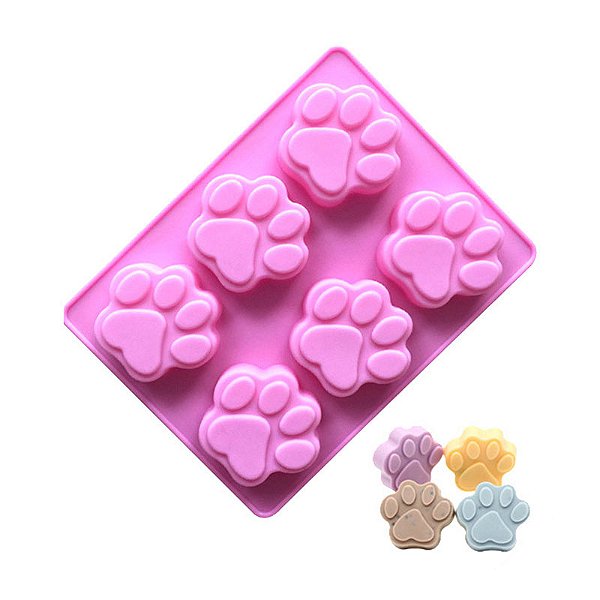 Forma Molde Silicone Pata Patinha Cachorro Chocolate Resina