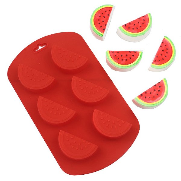 Molde Silicone Melancia Fatiada Chocolate Sabonete Resina