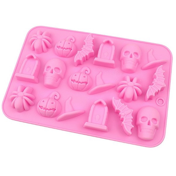 Molde Silicone Dia Das Bruxas Halloween Abóbora Caveira