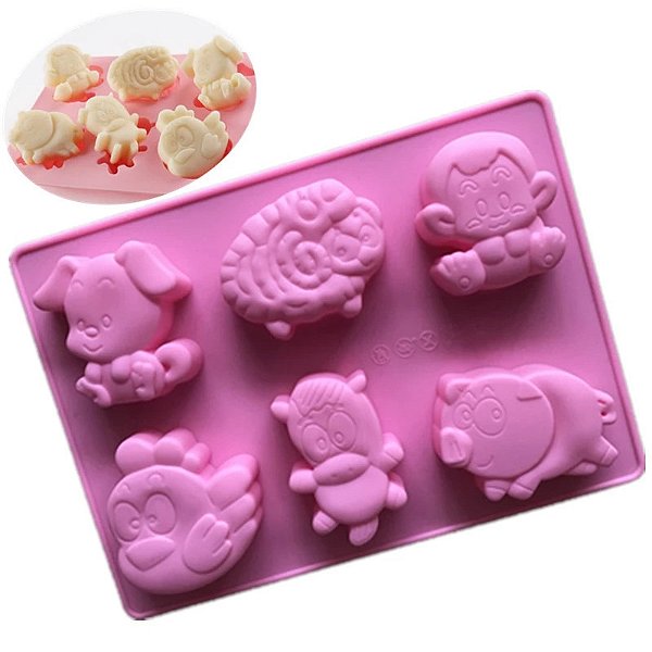 Molde de Silicone Atacado Sabonete Artesanal Infantil Bichos Fazenda S22