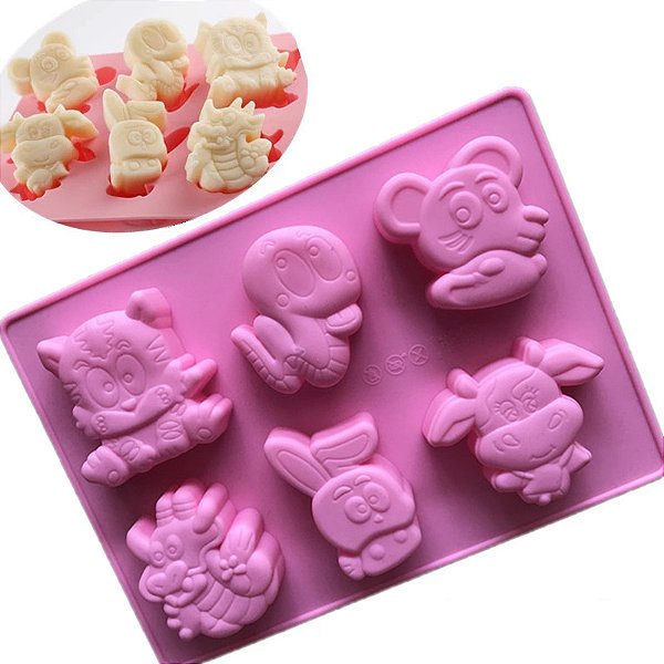 Molde de Silicone Atacado Sabonete Artesanal Infantil Bichos S21