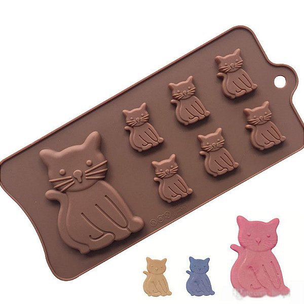 Forma Molde Silicone Gato Gatinho Para Chocolate