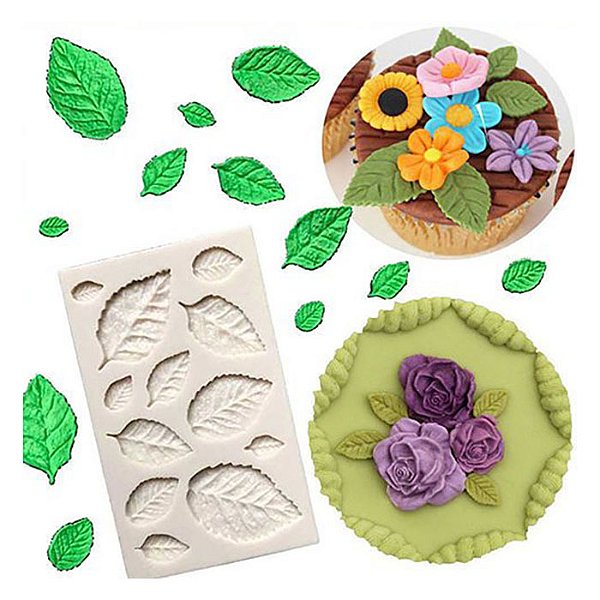 Molde de Silicone Atacado Folhas Para Pasta Americana Bolos Doces