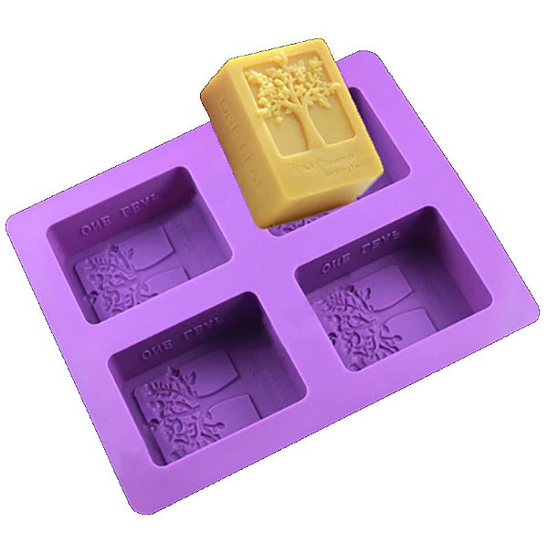 Molde de Silicone Atacado Sabonete Artesanal 4 Cavidades Árvore da Vida S03