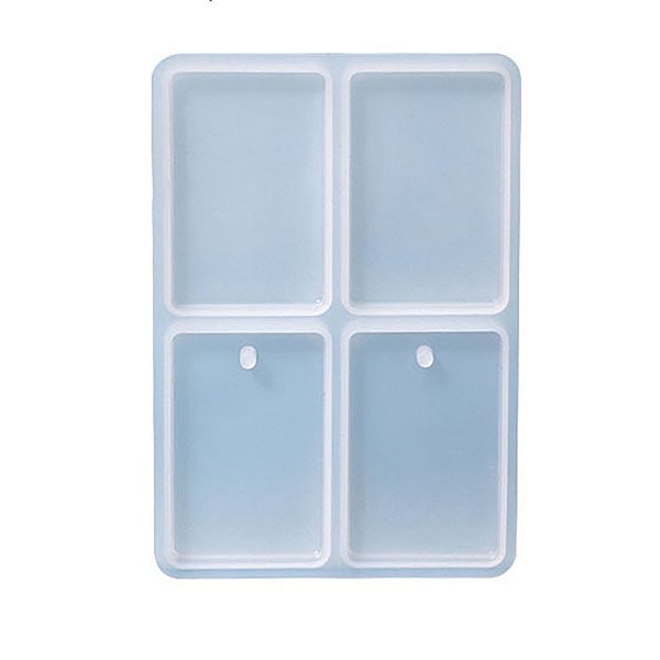 Molde de Silicone Atacado Chaveiro Resina Artesanato Retangular 4,1x2,7