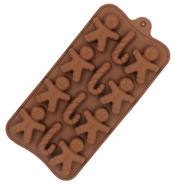 Forma Molde de Silicone Atacado Natal Natalina Bengala Boneco Gengibre