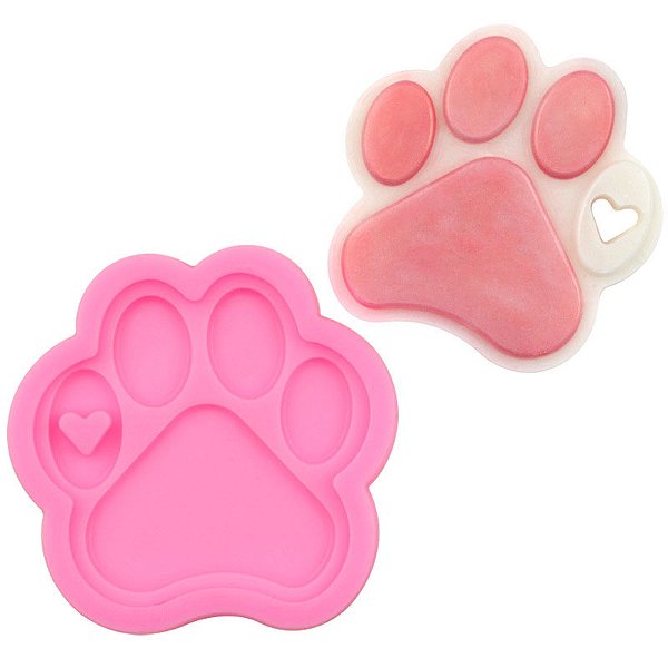 Molde de Silicone Chaveiro Pata Patinha Gato Cachorro Art35
