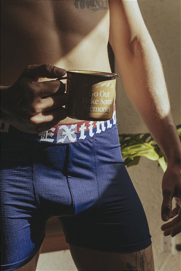 Cueca boxer tecido Aero-dry Azul Marinho