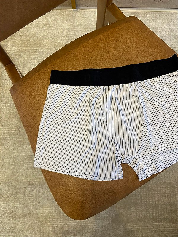 Cueca boxer Risca de Giz Branca