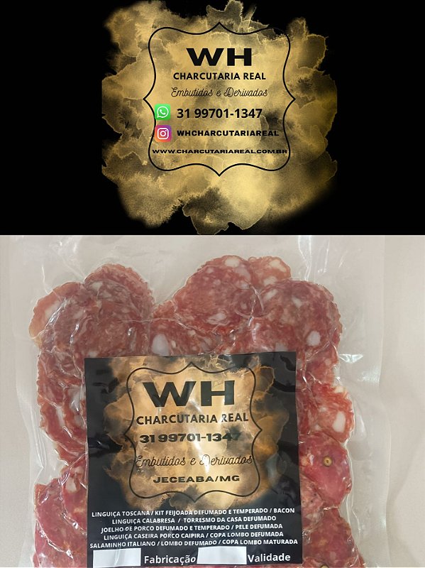 SALAMINHO TIPO ITALIANO DEFUMADO E MATURADO ARTESANAL FATIADO 150gr