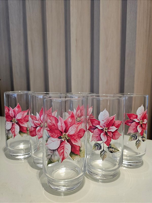 Conjunto de copos 6 unidades - Flores