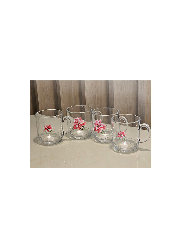 Conjunto 4 canecas - Flores