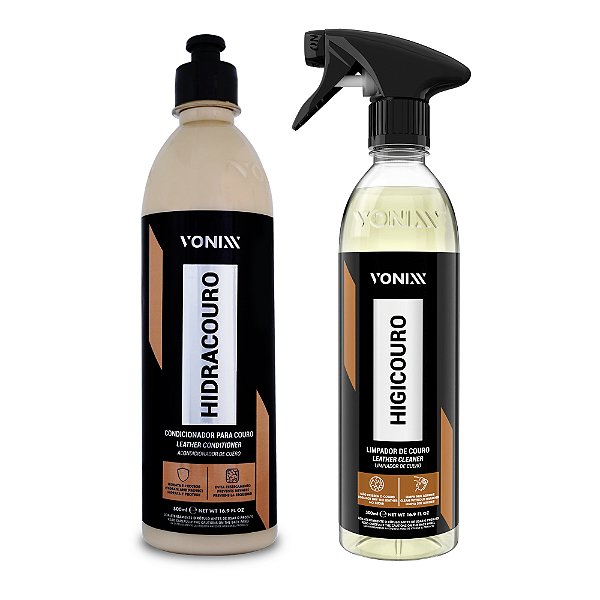 Kit Limpeza e Hidratação dos Couros Vonixx - Hidracouro + Higicouro 500ml