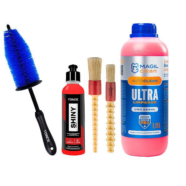 Kit Detalhamento e Revitalização do Pneu - 5 itens