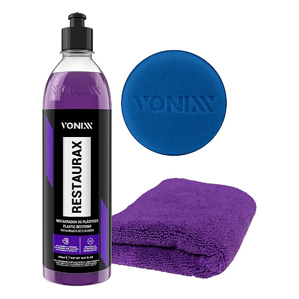 Kit Restauração de Plásticos - Restaurax 500ml + Aplicador + Microfibra