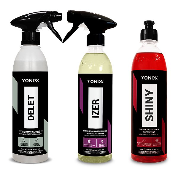 Kit Restauração de Rodas e Pneus Izer + Delet + Shiny Vonixx