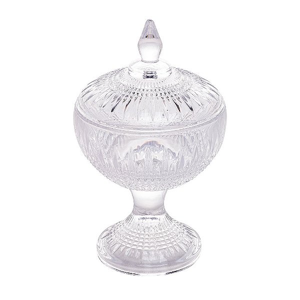 Potiche Decorativo Cristal com Pé Queen 11cm x 18cm - Wolff