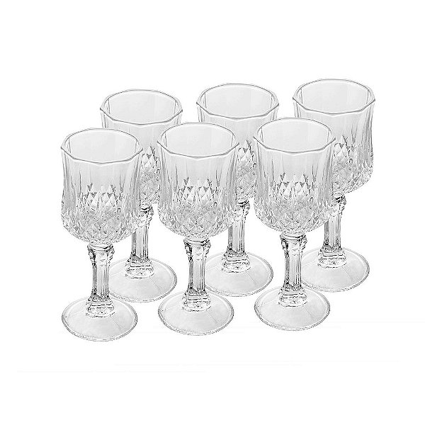 Conjunto 6 Taças de Licor de Vidro Diamante 50ml - Lyor