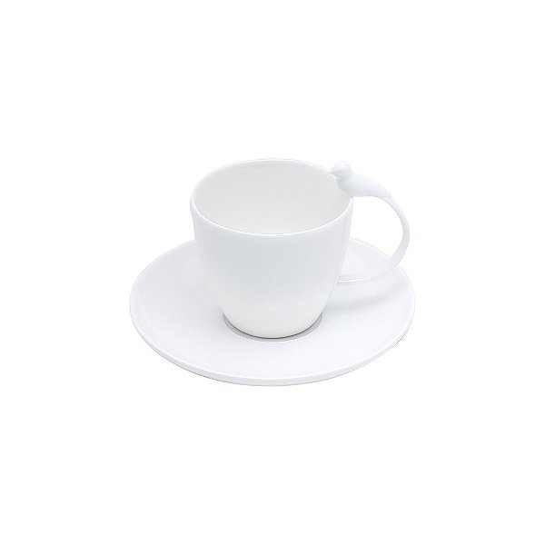 Conjunto 6 Xícaras de Chá de Porcelana com Pires Birds 200ml - Wolff