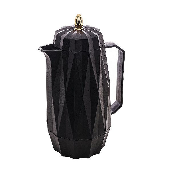 Garrafa Térmica de Plástico Diamond Preta 1L - Lyor