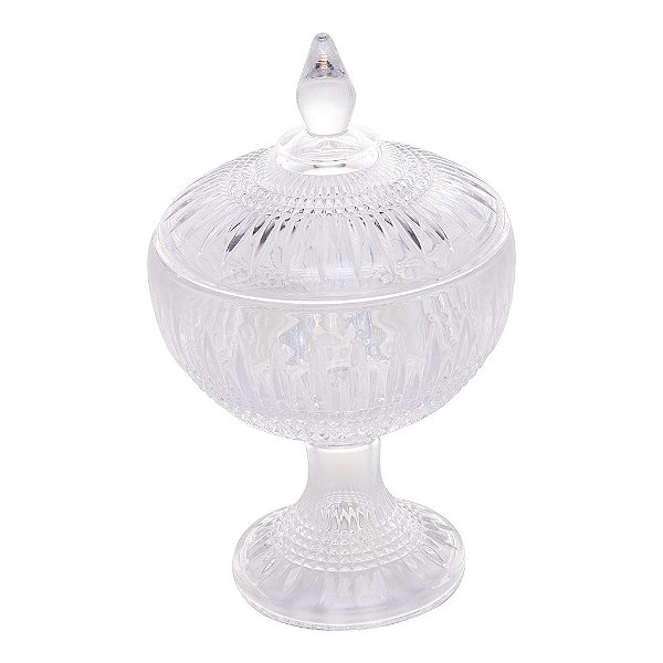 Potiche Decorativo de Cristal com Pé Queen 14cm x 22cm - Wolff