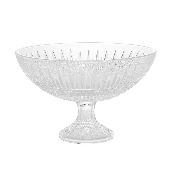 Centro de Mesa de Cristal com Pé Queen 30cm x 19cm - Wolff