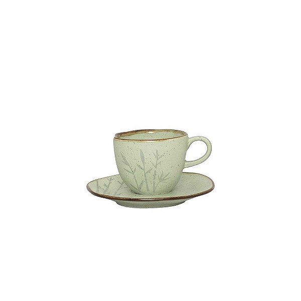 Xícara Grande 220ml com Pires Ryo Bambu - Oxford