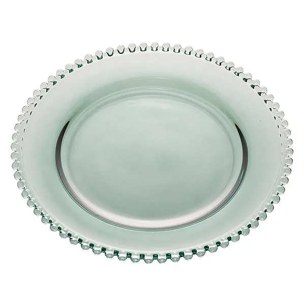 Sousplat de Cristal Pearl Verde 32 cm - Wolff