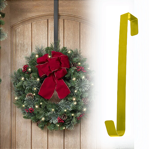 Suporte De Guirlanda Para Porta Natal - Dourado