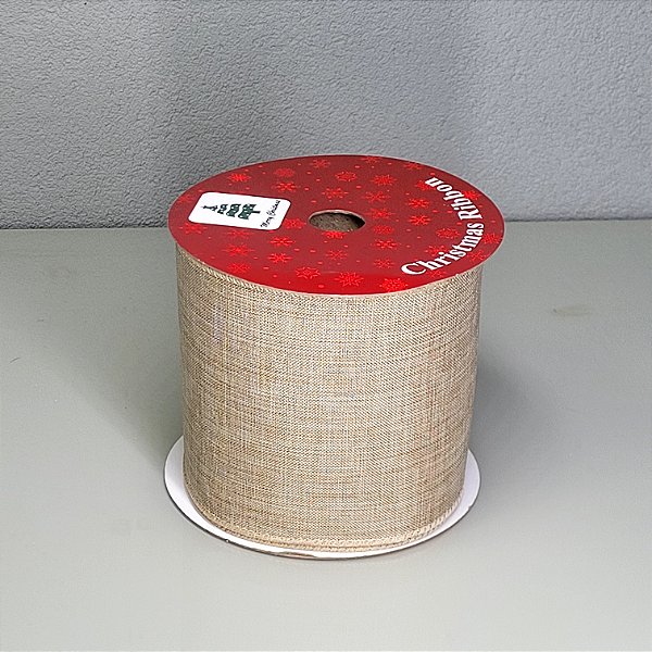 Fita Decorativa Aramada Juta Natural 10cm x 9.14m