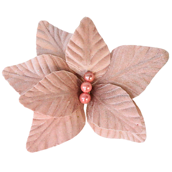 Flor Natalina 24cm com 8 Petalas Champagne