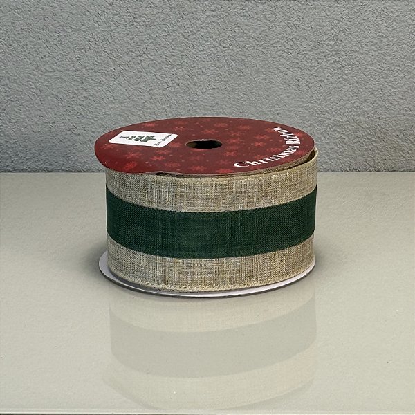 Fita Decorativa Aramada com Listras 6.3cm x 9.14m