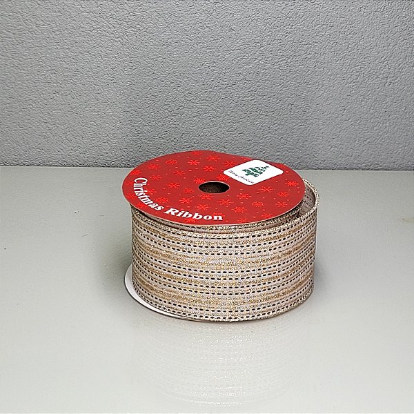 Fita Decorativa Aramada Juta Natural 6.3cm x 9.14m