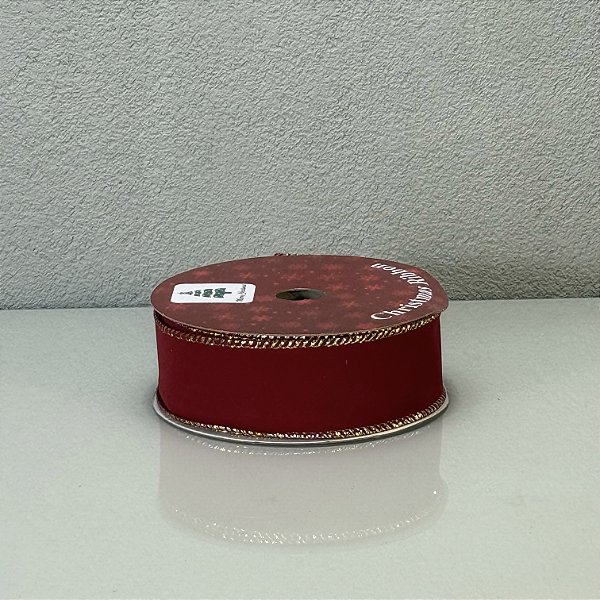 Fita Decorativa Aramada Vermelha 3.8cm x 9.14m