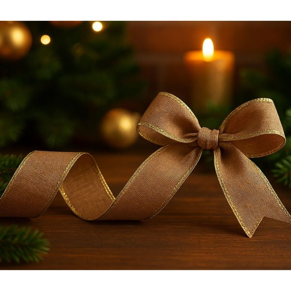 Fita Decorativa Bege Escuro 6.3cm x 9.14m