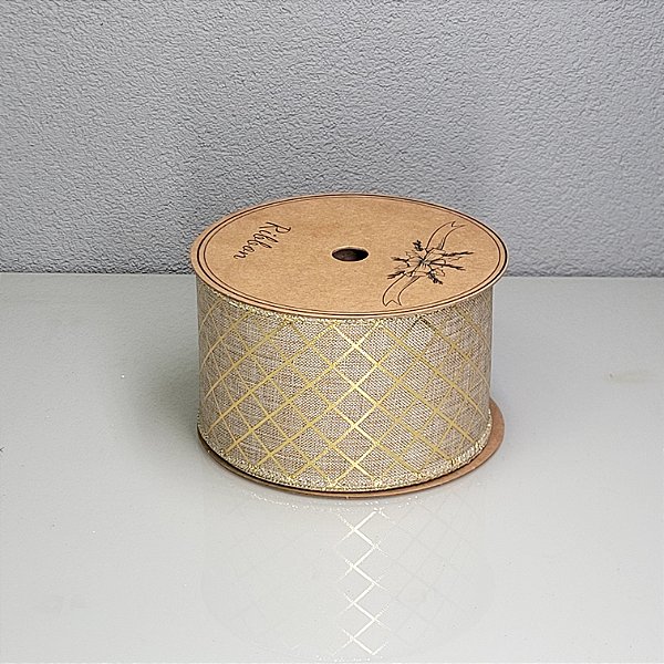 Fita Decorativa Estampa Losango 6.3cm x 9.14m